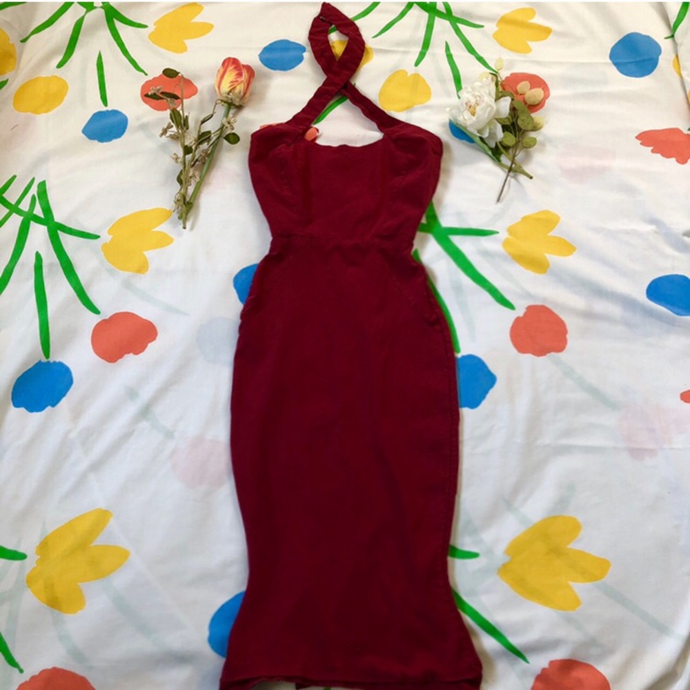 Unique Vintage Red Wiggle dress